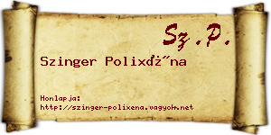 Szinger Polixéna névjegykártya